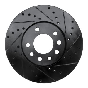 Cadillac BLS Brake Rotor (1) - Front Right - R1 Concepts - Drilled & Slotted - Black - `03-`11